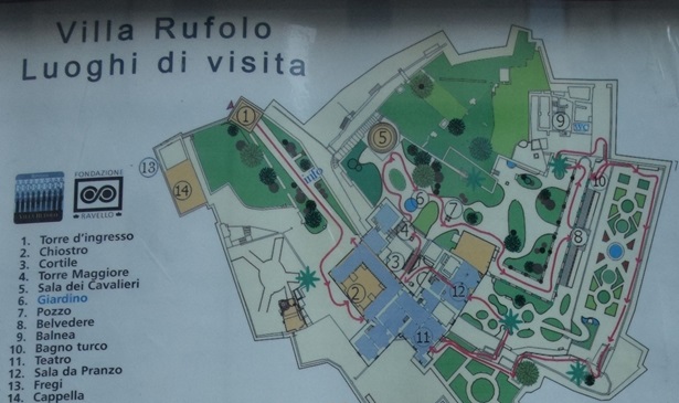 Ravello villa ruffolo map