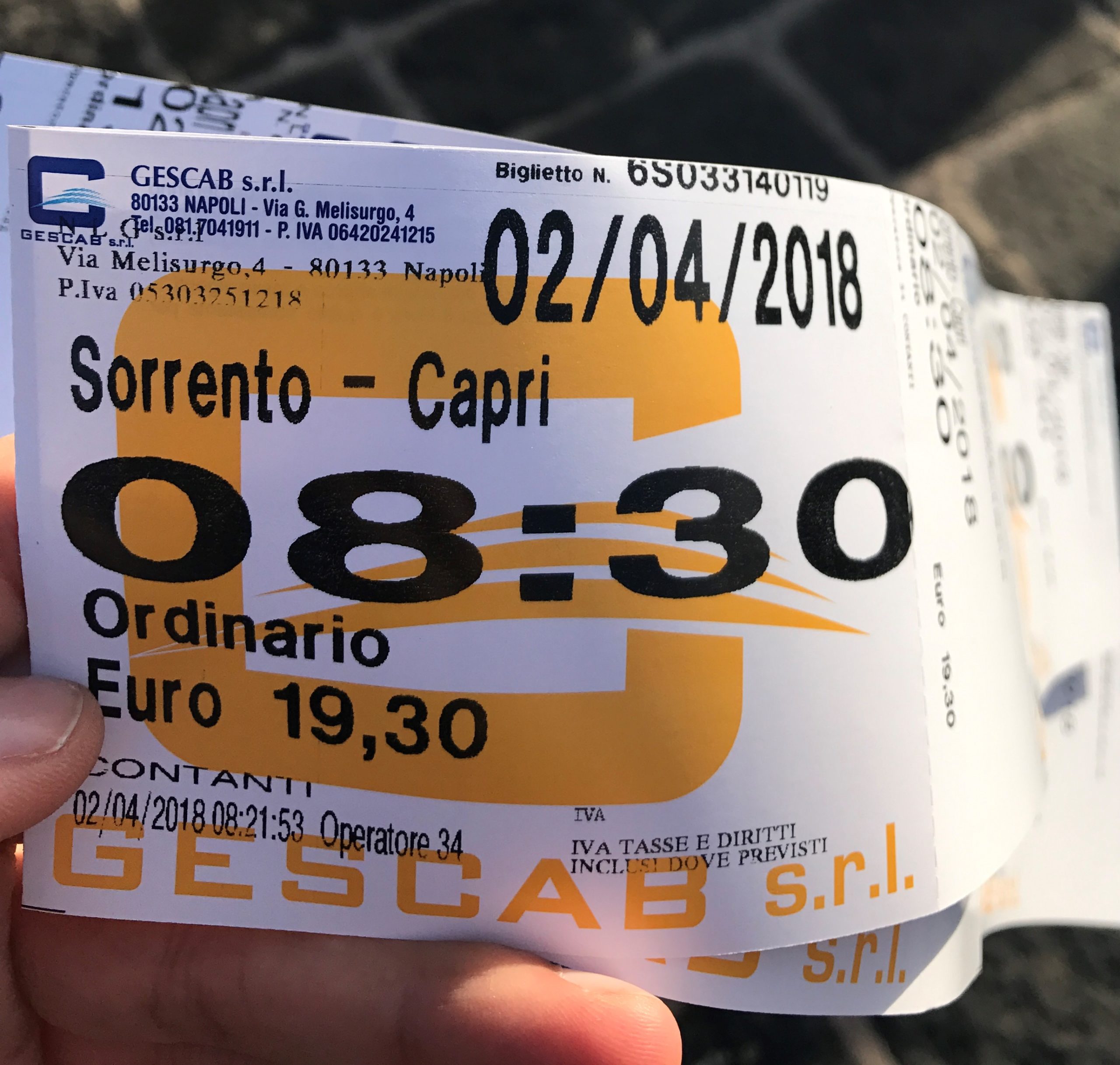 ticket sorrento capri ferry